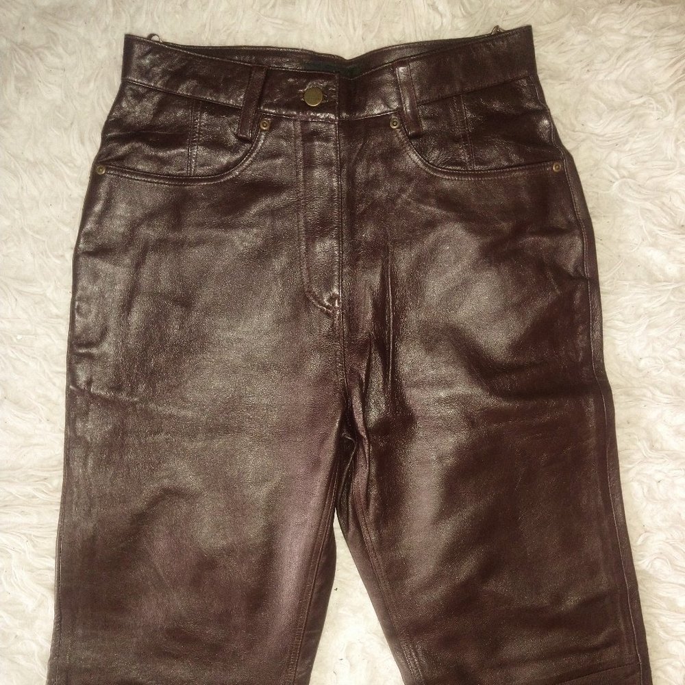 Marie Claire brown leather pants